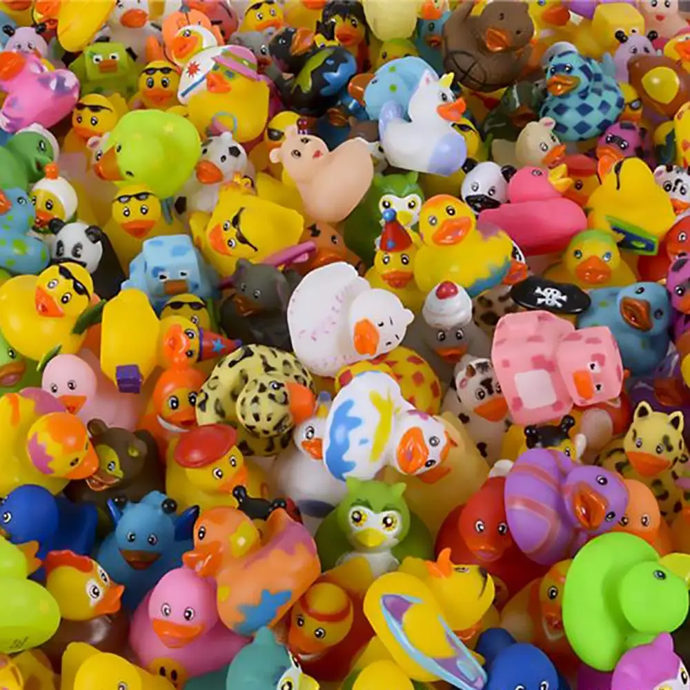 Assorted Rubber Duck Toy for Kids and Toddler,Bath, Birthday, Baby Shower, Classroom,Summer Beach and Pool Activity,2in, 50PCs