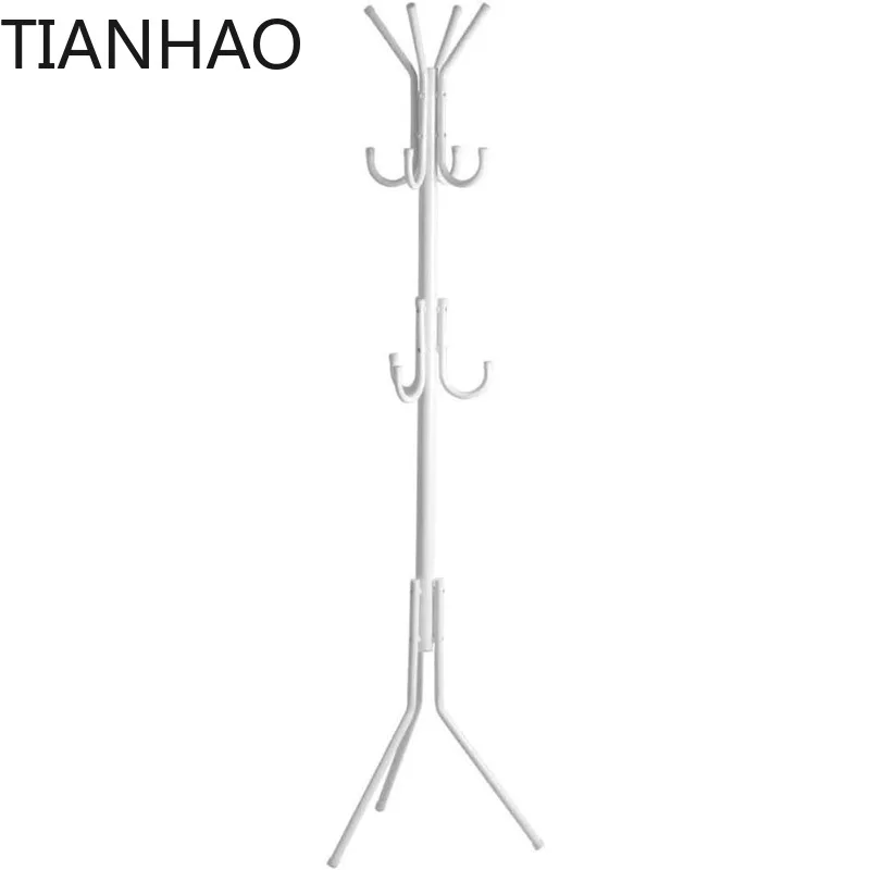 Modern Metal Standing Coat Rack with Multiple Hooks, Compact and Sturdy Design for Hanging Clothes, Hats