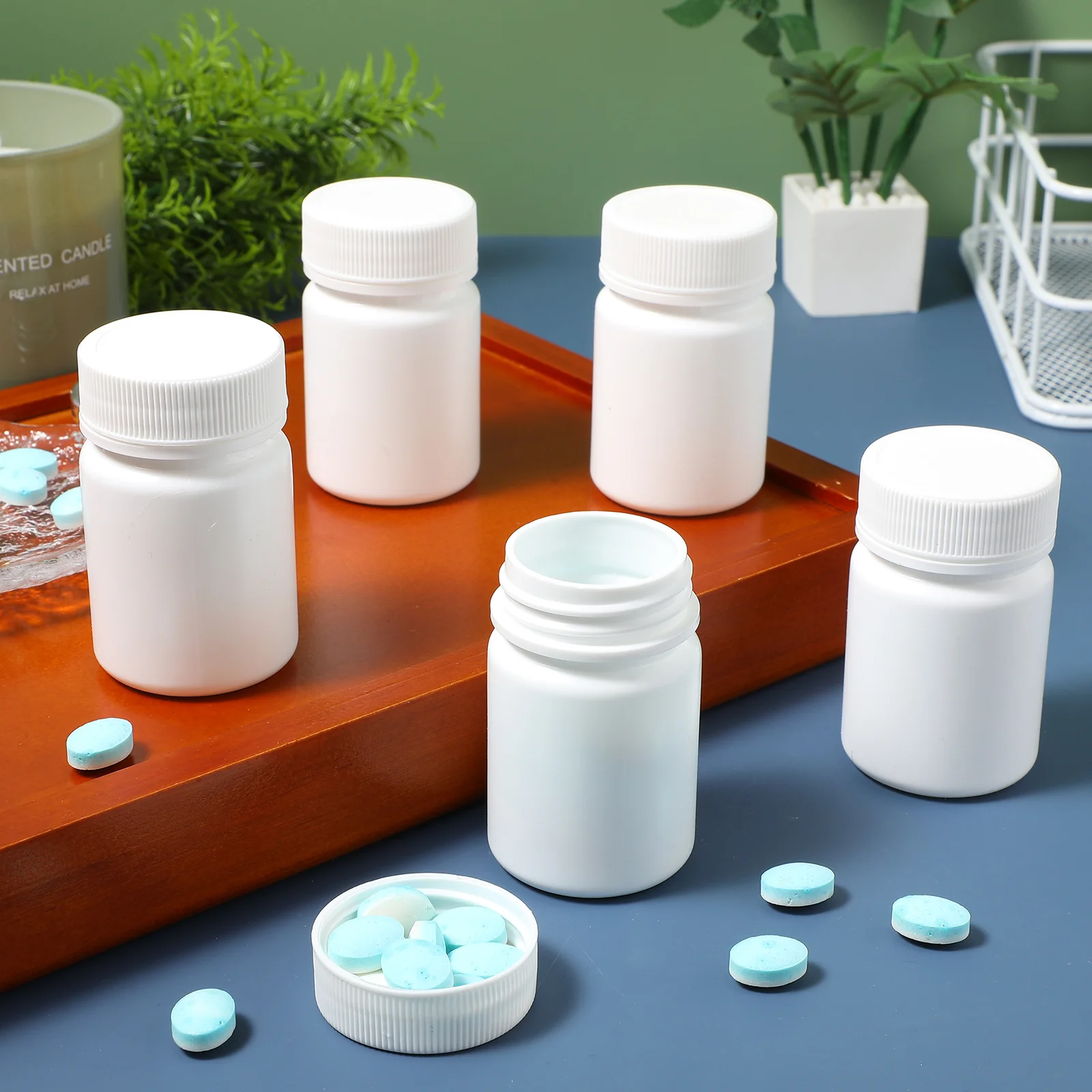 20 قطعة 50 مللي حاويات حبوب منع الحمل الأبيض زجاجات السفر الصغيرة للكبسولات أقراص المحمولة حقيبة للتخزين حامل الطب زجاجة فارغة #6