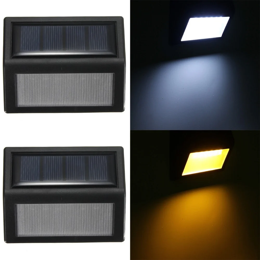 6LEDS Solar Waterproof Light Wall Mount Solar Street Lighting Lamp LED Night Light Cold Warm Light For Outdoor Garden Courtyard