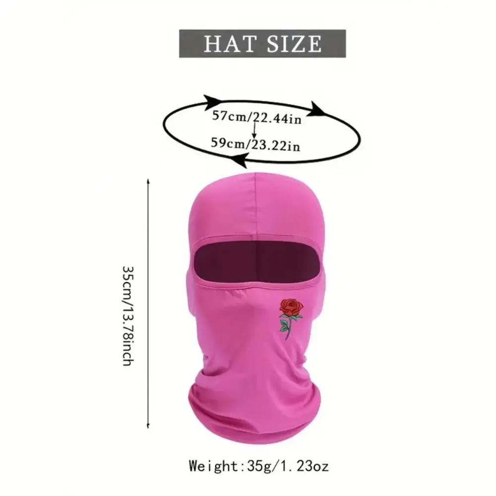 قبعة بالاكلافا مطبوعة بالورود عالية الجودة مقاومة للرياح والشمس والأشعة فوق البنفسجية، قناع وجه كامل، قناع للتزلج لركوب الدراجات في الهواء الطلق
