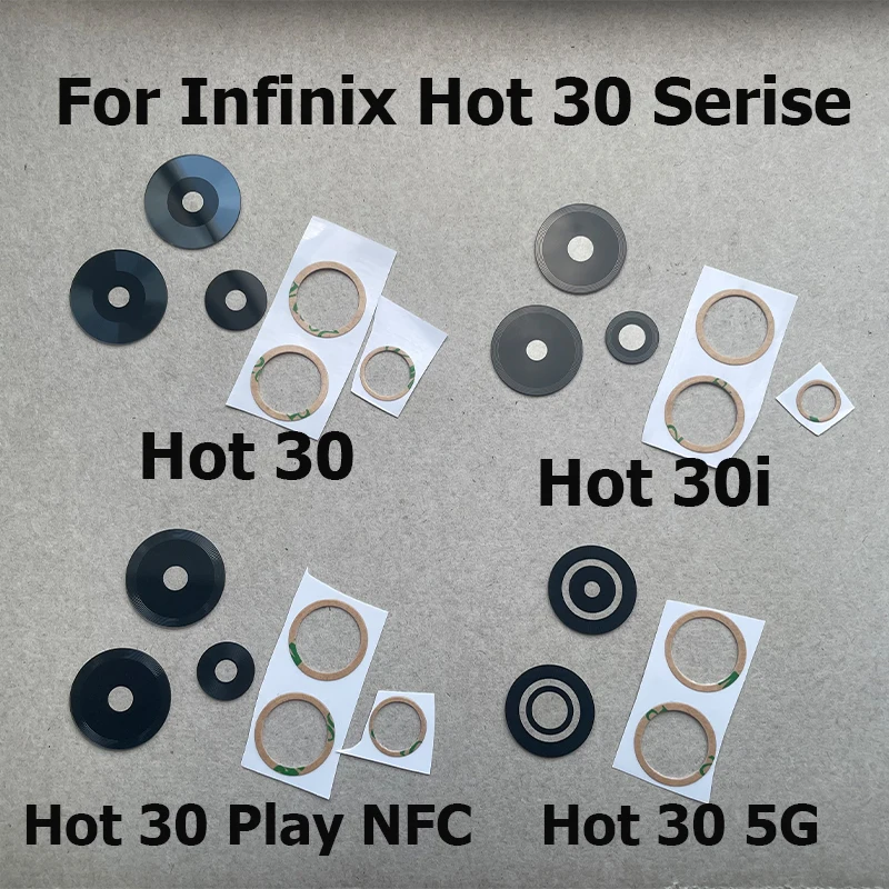 Back Camera Lens For Infinix Hot 30 30i Play NFC 4G 5G Rear Camera Glass Lens With Glue Sticker Repair Parts