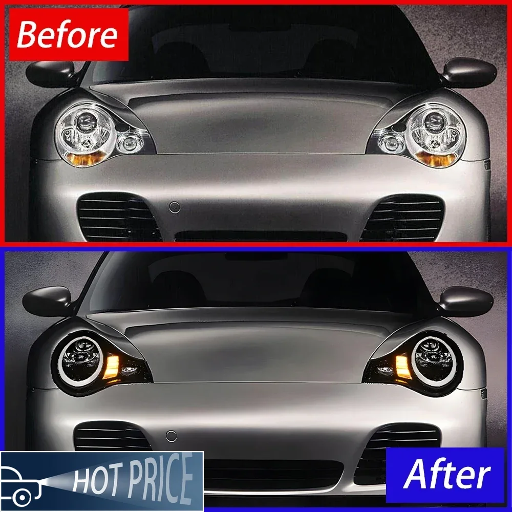 Car Front Lamps For Porsche 911 996 1998-2004 LED Auto Headlights Assembly Upgrade High Quality Projector Lens Car Accessories