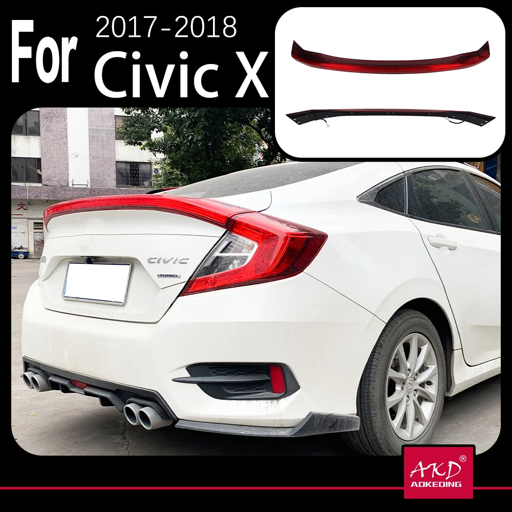 AKD Car Model for Civic 2017-2018 Civix Sedan LED Tail Lamp LED DRL Cross Rear Trunk Lamp Warning Light auto Accessories