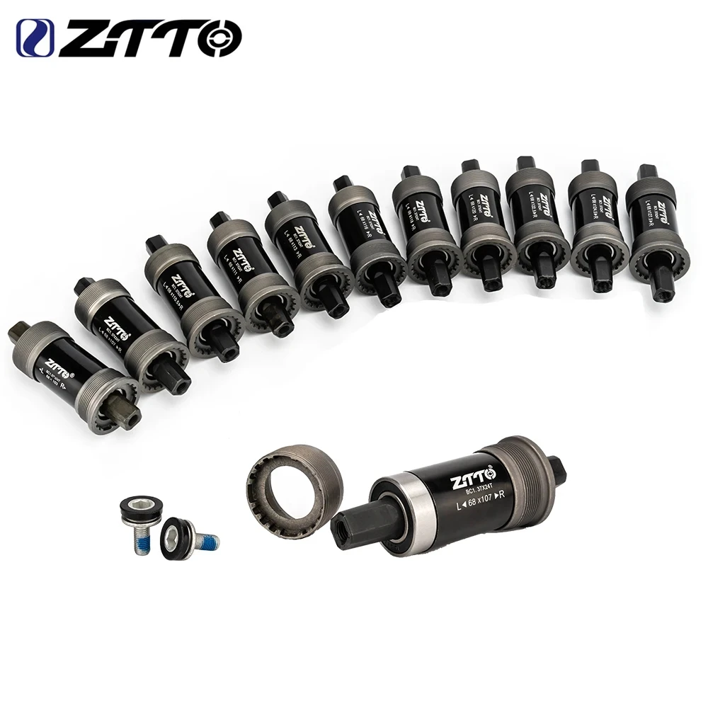 ZTTO Bicycle BSA Square Tapered Threaded Bottom Brackets 68x103mm 107mm 110.5mm 113mm 116mm For Axis Quare Hole Square Crankset