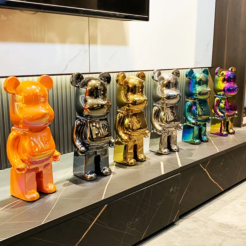 Resin Bear Statues Luxury Living Room Decoration Home Decor Bear Figurines Sculptures Christmas Ornaments Desk for Interior