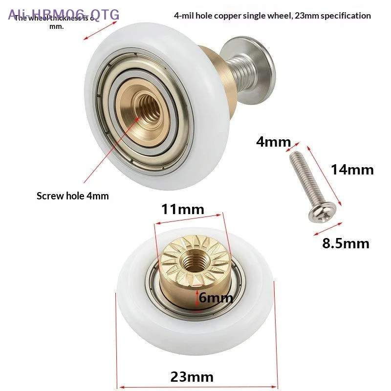Hot 4 Pcs Shower Door Rollers Runners Wheels-Replacement Part Bathroom Glass Door Sliding Shower Door Roller Dia 20/23/25/27mm