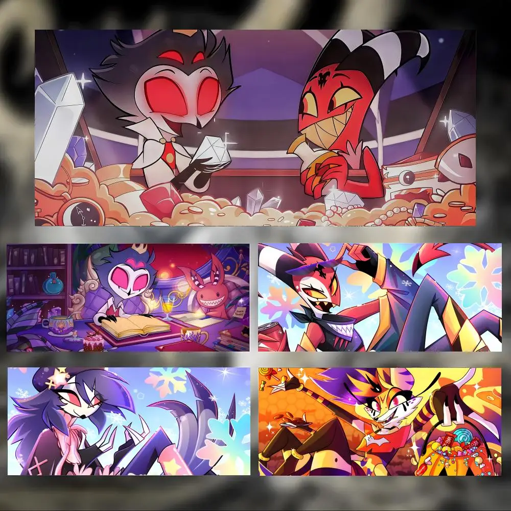 demon animation print H-Helluva Boss Mouse Pad Large Thick Desk Pad Stitched Edges Gaming Mouse Mat for PC
