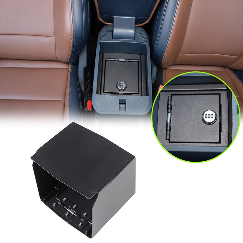 

For Ford Maverick 2022+ carbon steel car styling center console armrest Password Lock Security Safe Box car interior accessories