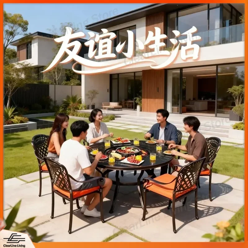 for BBQ tables and chairs baking universal cast aluminum dining tables and chairs courtyard leisure tables and