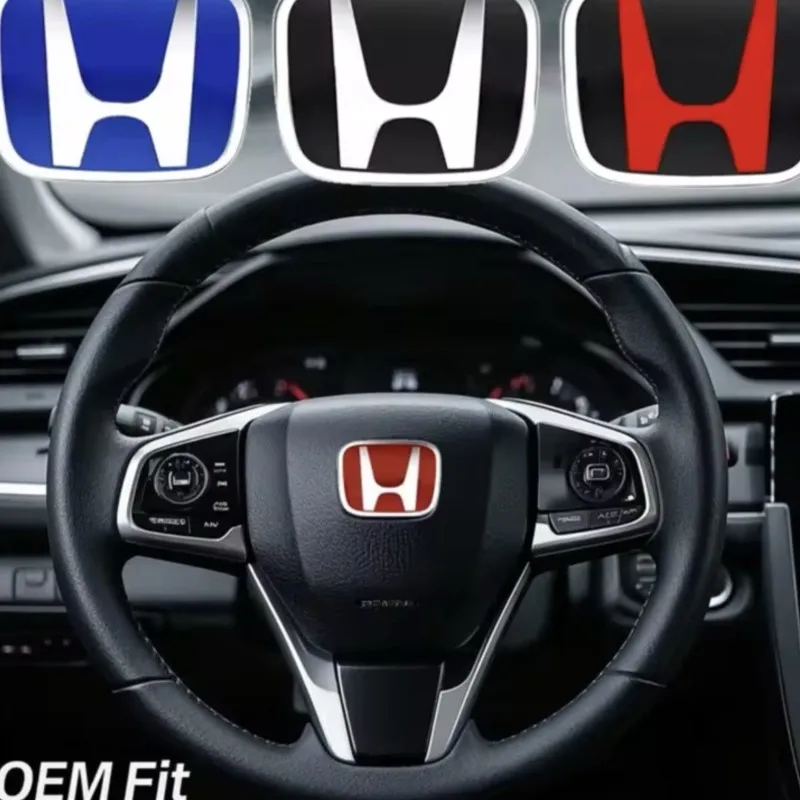 

Автомобильный руль, эмблема H-стикер для Honda Civic Accord City CRV Jade Fit Odyssey Hybrid, красный, черный, синий, модификация интерьера