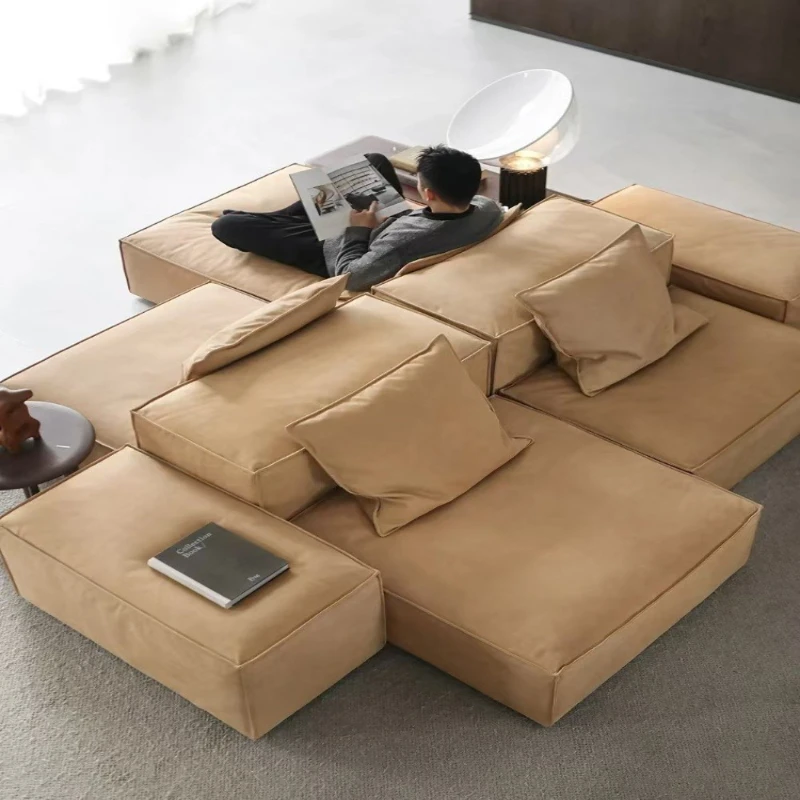 

Minimal double-sided sofa large flat-layer module free combination fabric sofa
