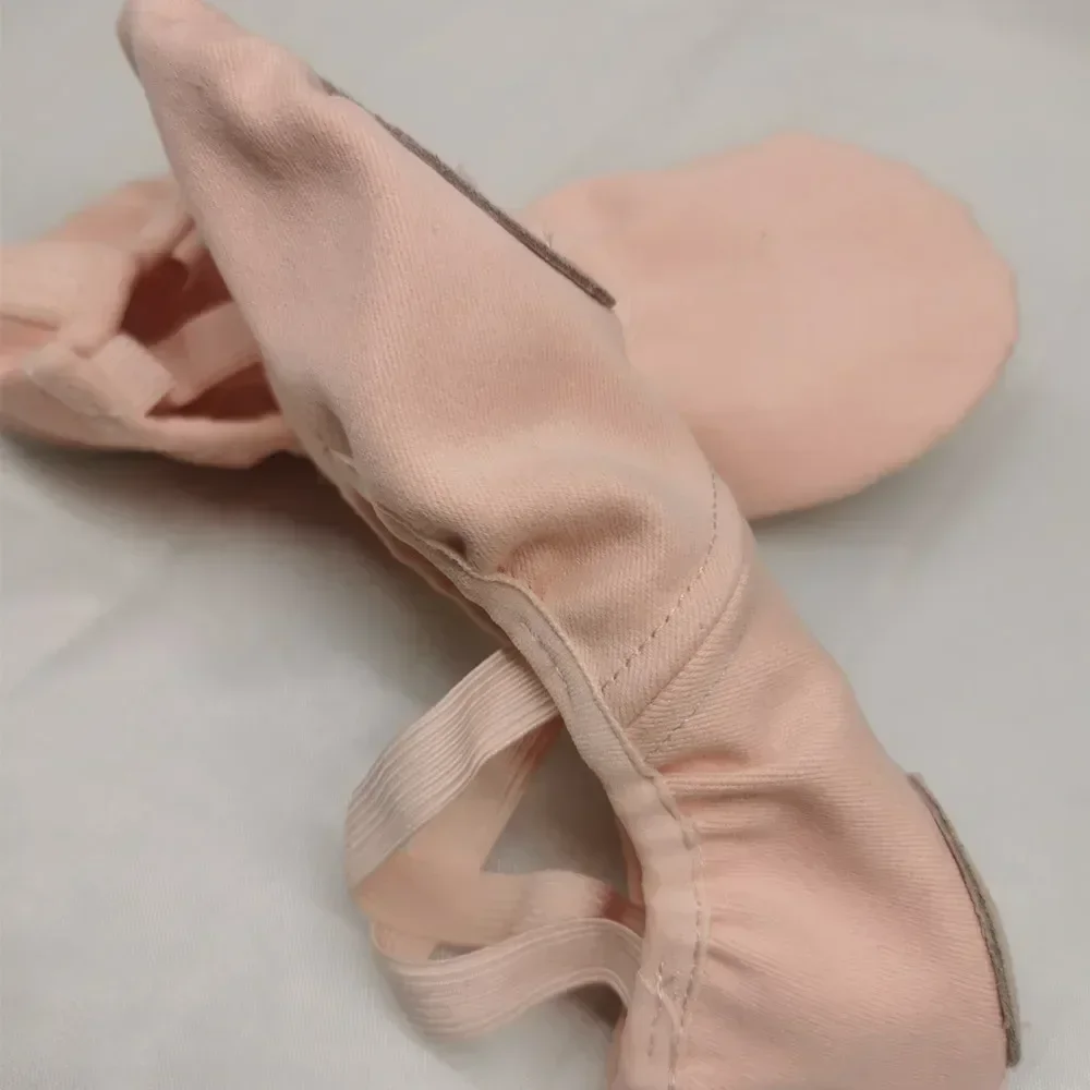 Scarpe da Ballerina Elasticizzate Marroni e Rosa per Donna, Ballerine in Tela per Bambine