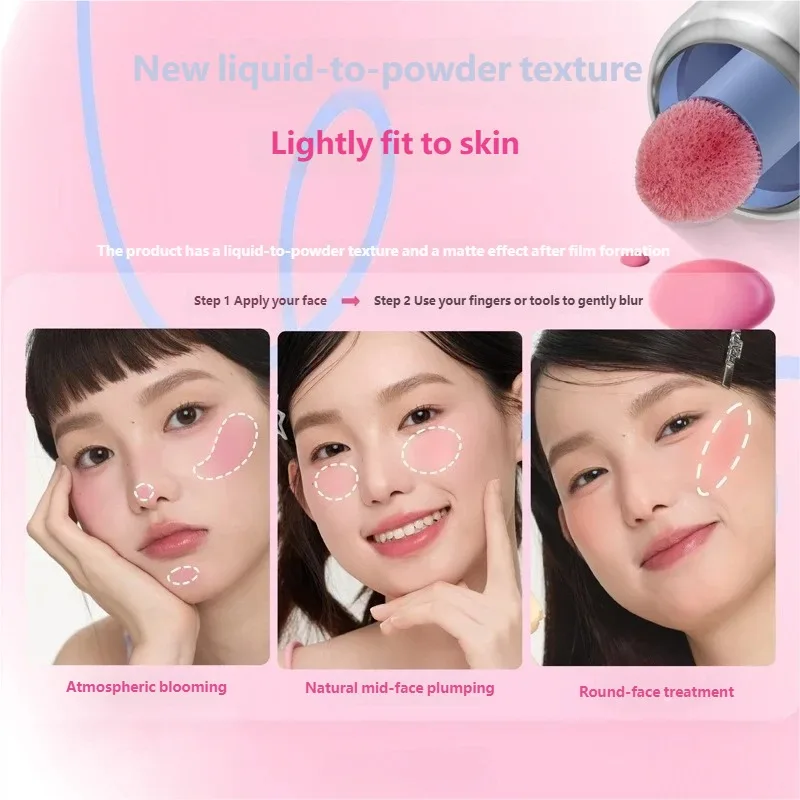 

Liquid Blush Water To Powder Soft Matte Cool Toned Blusher Natural Pink Flush Long Lasting Cheek Tint Makeup
