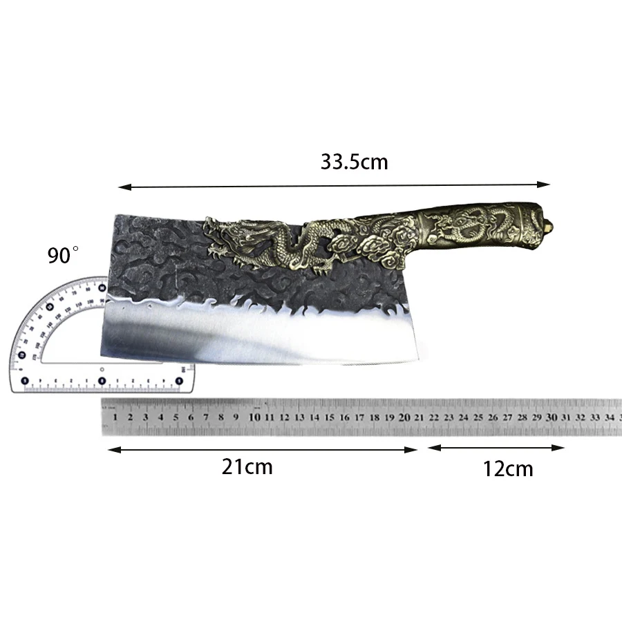 8.5 Inch Chopper Knife Copper Handle Sharp Chef Chop Cleaver Hatchet Machete Professional Kitchen Knife Bone And Poultry Tools