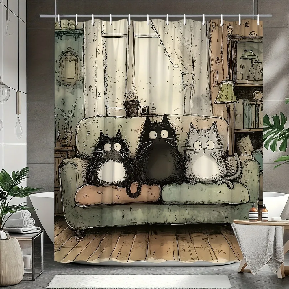 

Милые винтажные забавные животные моющаяся грязеотталкивающая занавеска для душа насадка для душа водонепроницаемая полиэстеровая занавеска для ванны для домашнего декора