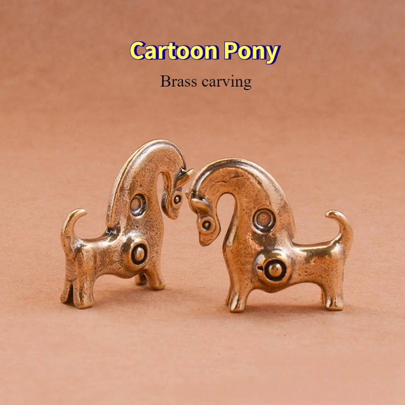 

NEW Brass Carving Small Horse Figures Desk Accessories Archaizing Copper Art Horse decor Brass Crafts For Home Decoration Gifts
