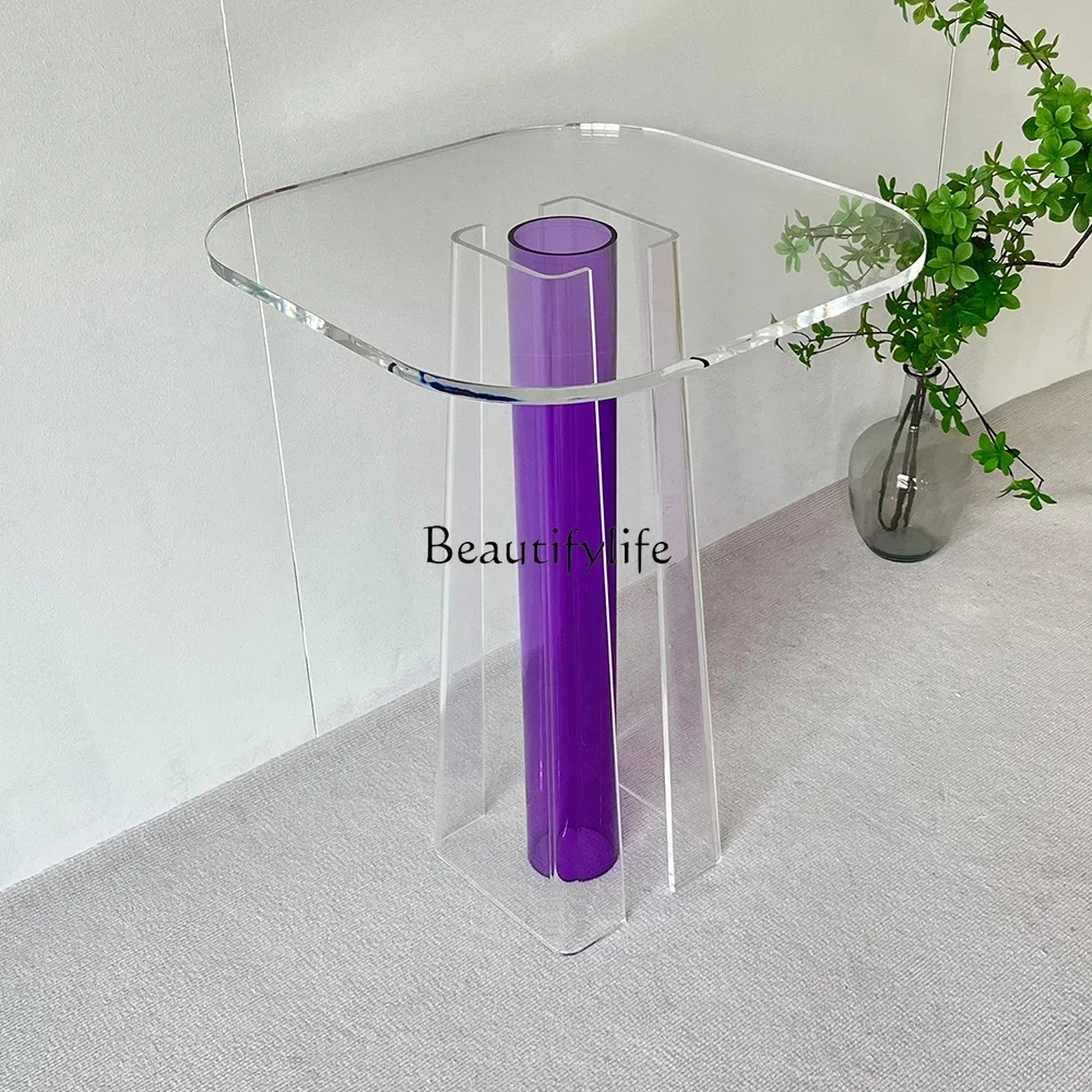 حافة أكريليك حديثة وبسيطة عدد قليل من الزوايا الفنية لغرفة المعيشة الصغيرة #1