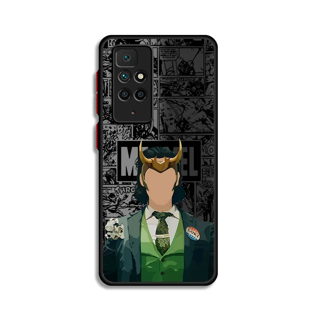 Case for Xiaomi Redmi Note 9 12 11 Pro 11S 12S 13 5G 10S 10 Pro 11 13 Pro 12 Pro Matte Back Marvel loki Cover