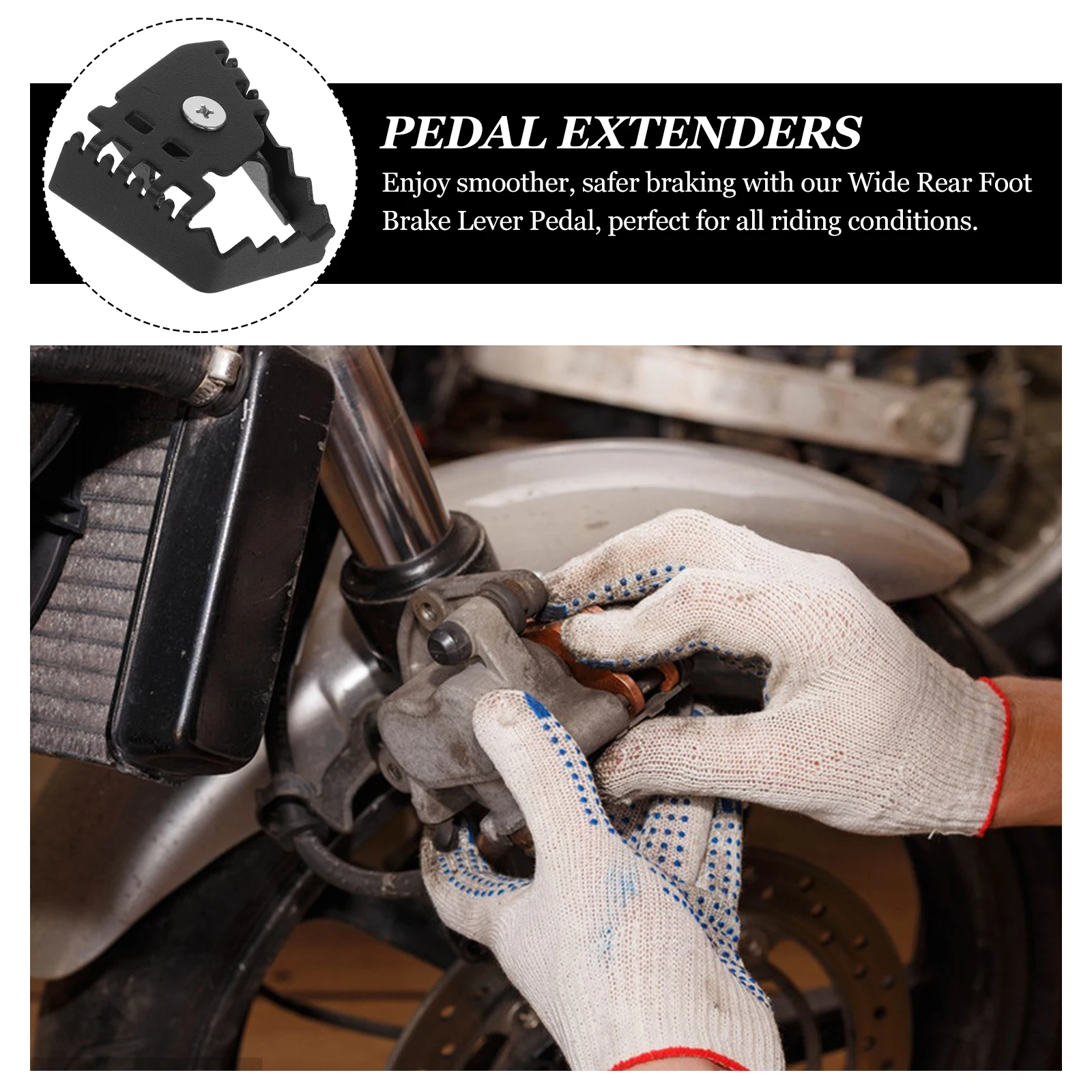 

Motorcycle Rear Brake Lever Extension Wide Foot Pad Extender for Bikes Puck Pedal Enhancer Iron Material Durability Safe
