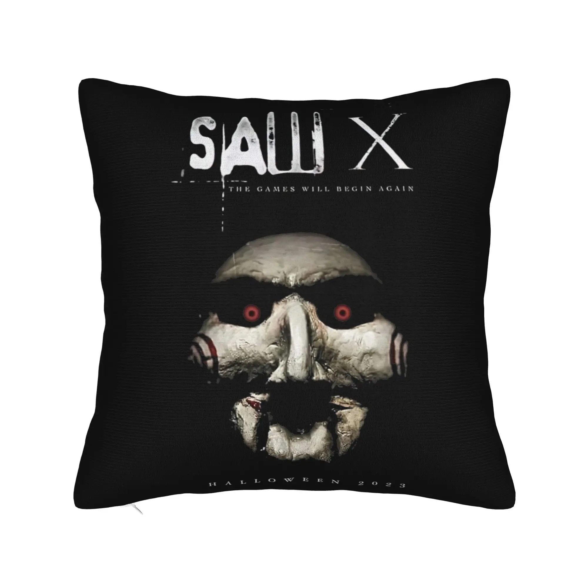 Saw X Halloween 2023 Pillowcase Soft Polyester Cushion Cover Decorations  Throw Pillow Case Cover Home Square 18''