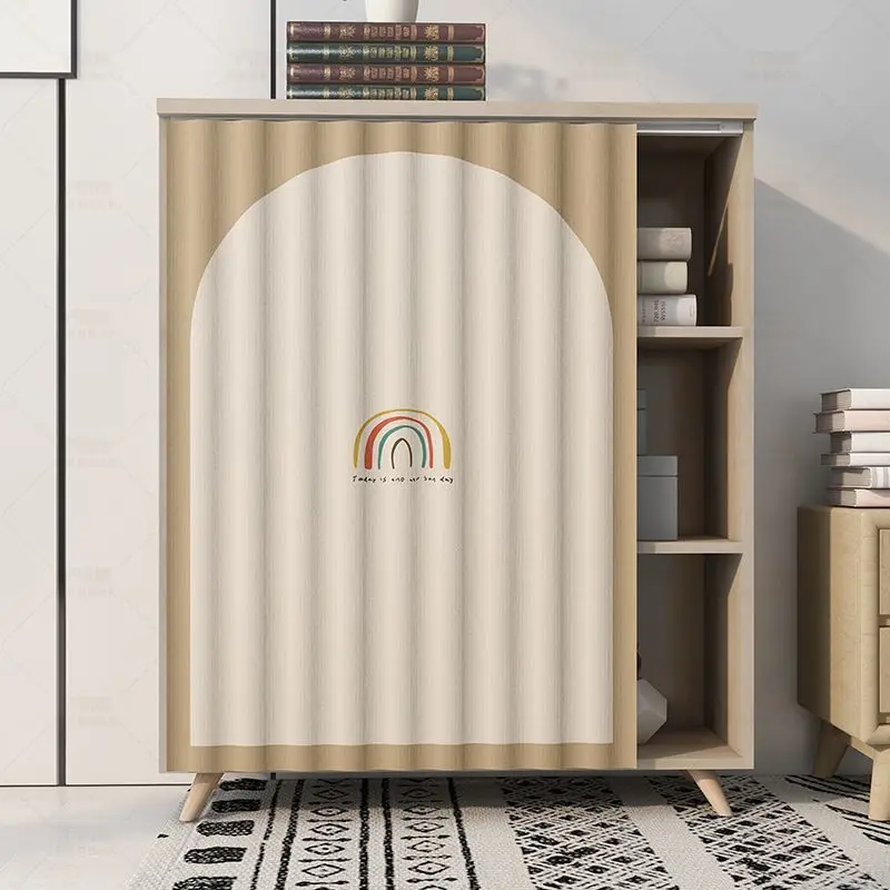 VIKAMA Thick Cotton Linen Cabinet Cover Curtain for Washing Machine, Sun Shade Balcony Dustproof Divider Curtain
