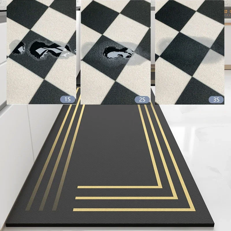 Kitchen Carpet Minimalist Non-slip Quick-drying Floor Mats Household Absorbent Foot Mat Diatom Mud Large Area Rug Alfombras