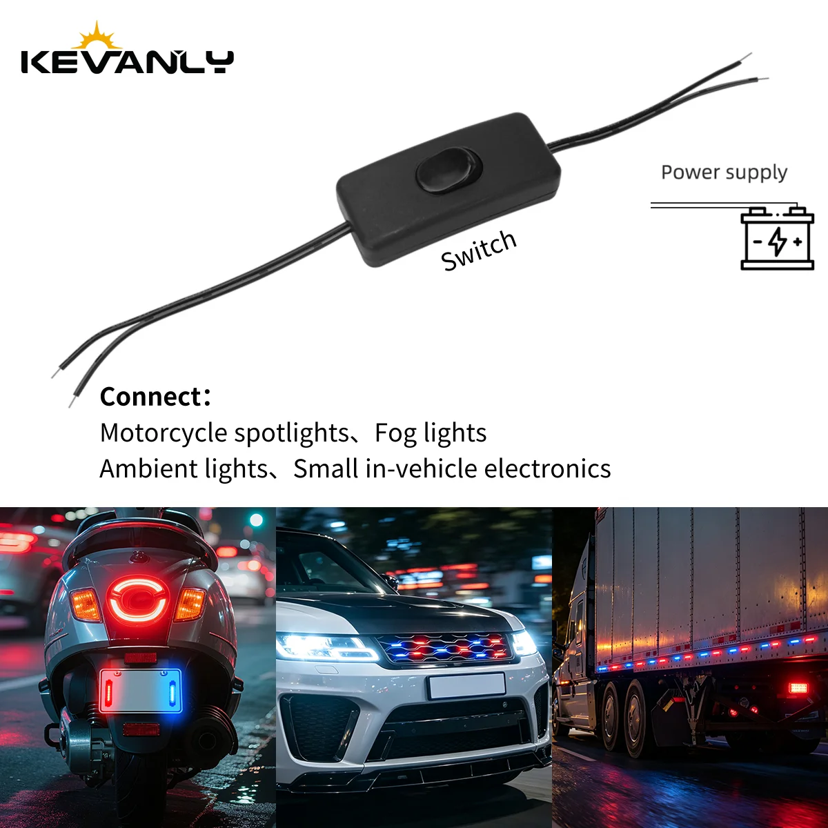 2Pcs LED Flashing Warning Light COB Module Light With Switch for Motorcycle Scooter Car Truck Strobe Module Side Light