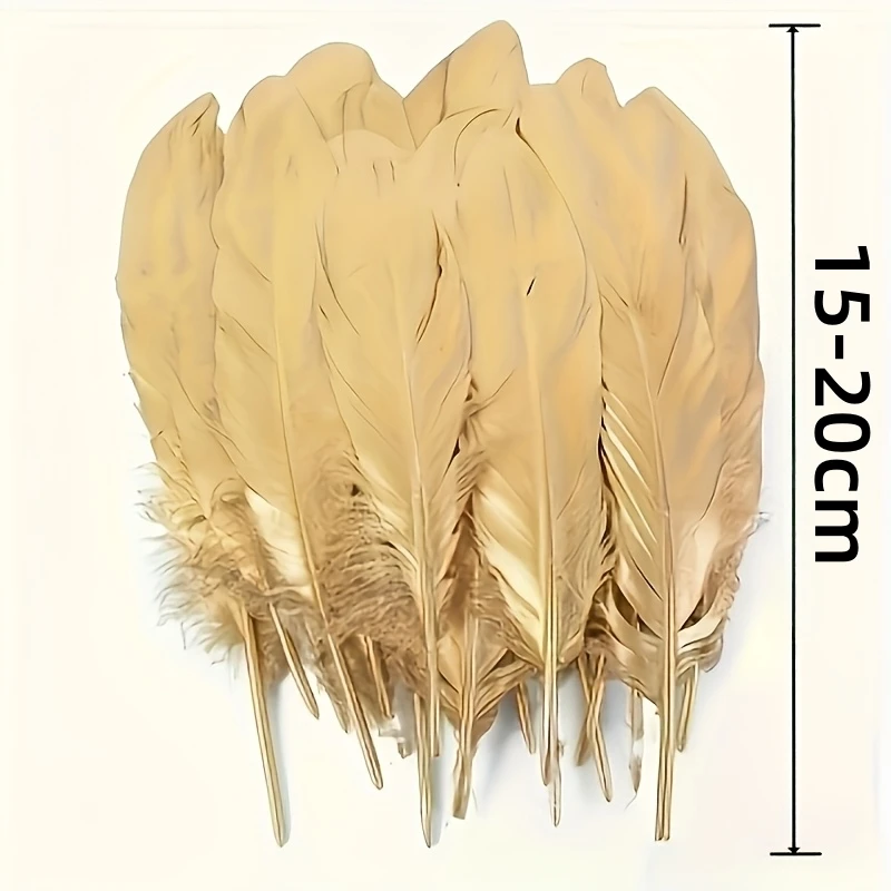50/100pcs Goose Feathers Gold Plume Craft Natural DIY Plumas Jewelry Wedding Party Hats Home Decoration Accessories 15-20cm