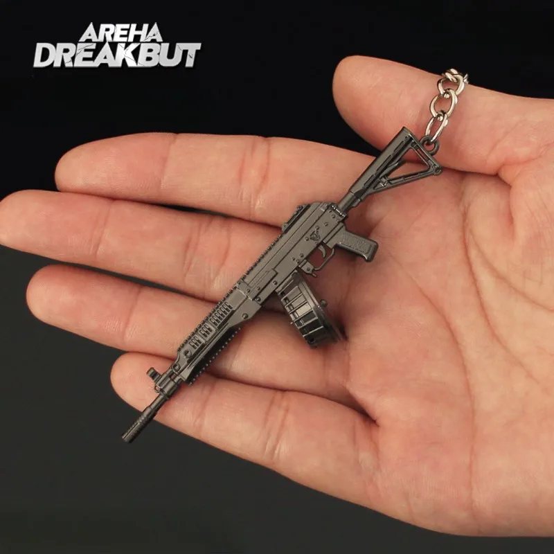 Mini ametralladora RPK16 de 9cm, modelo Weapo, periféricos de juego, juguetes de aleación, adornos, llavero, colgante, colección artesanal