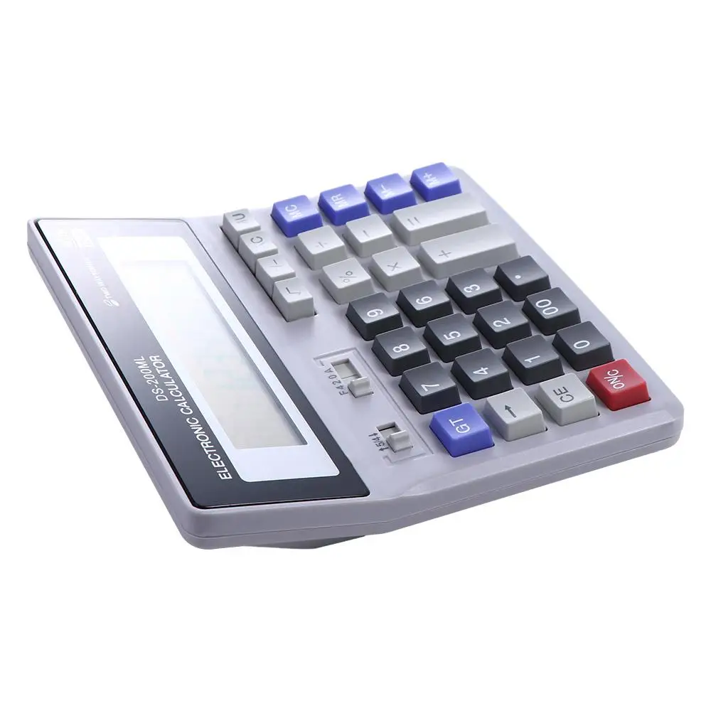 Math Calculator DS-200ML 12-Digits 12 Digits Calculator Electronic Calculator Function Calculator Large Button Calculator