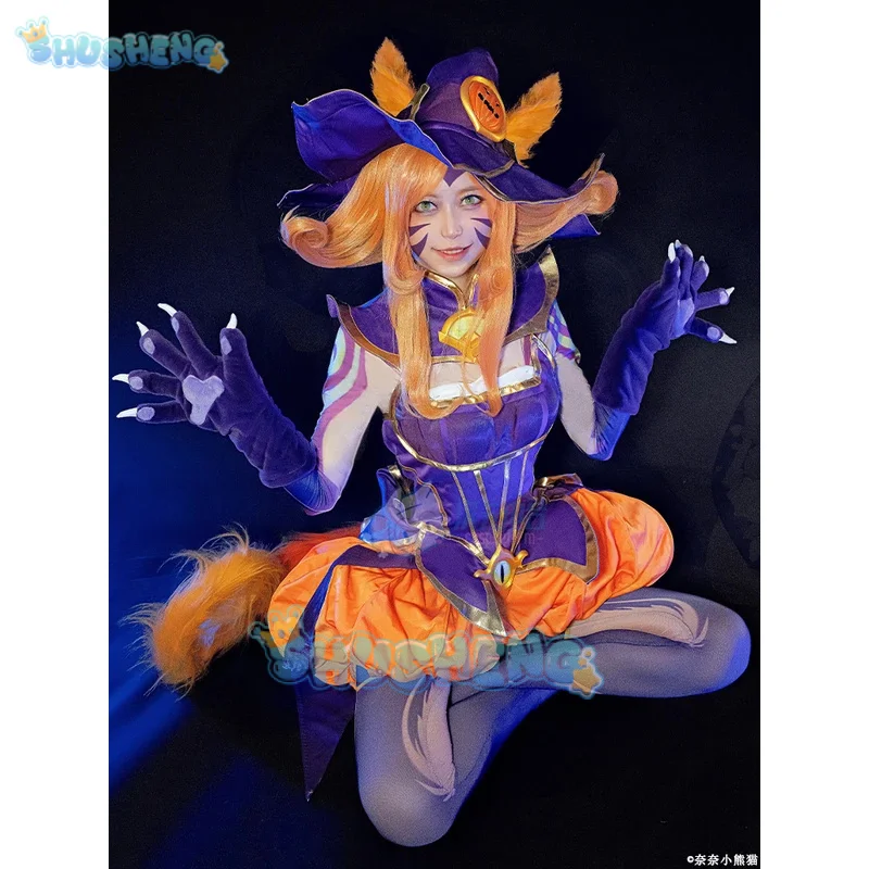 Game Lol Neeko Cosplay Costume Ears, hats, tail，accessories Halloween party funny and cute uniform Neeko Woman Man Set