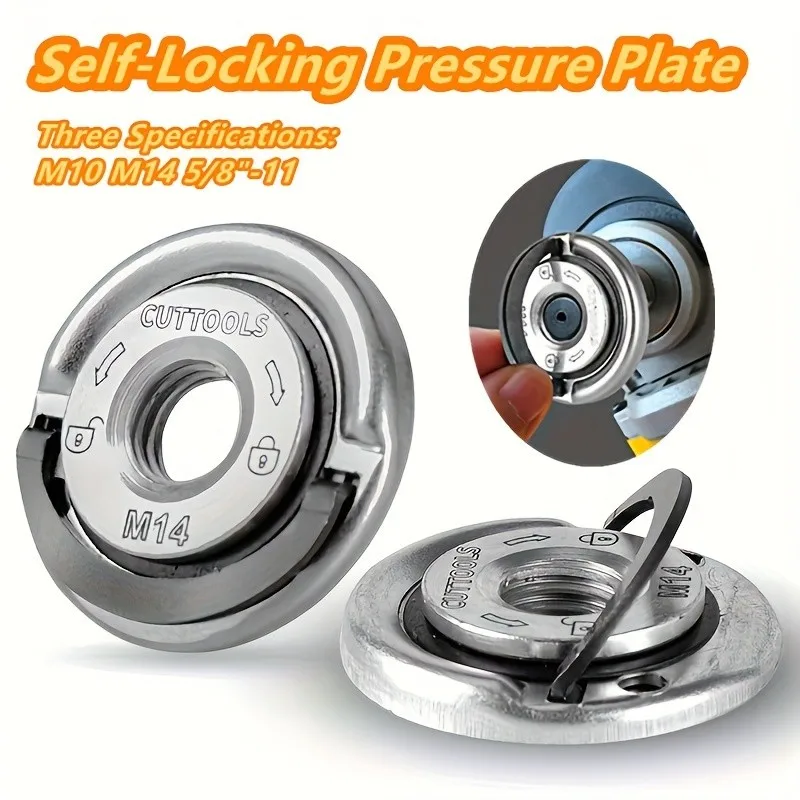 

Angle Grinder Self-Locking Flange – 45# Steel Quick-Release Nut, Fits M10/M14/5/8-11
