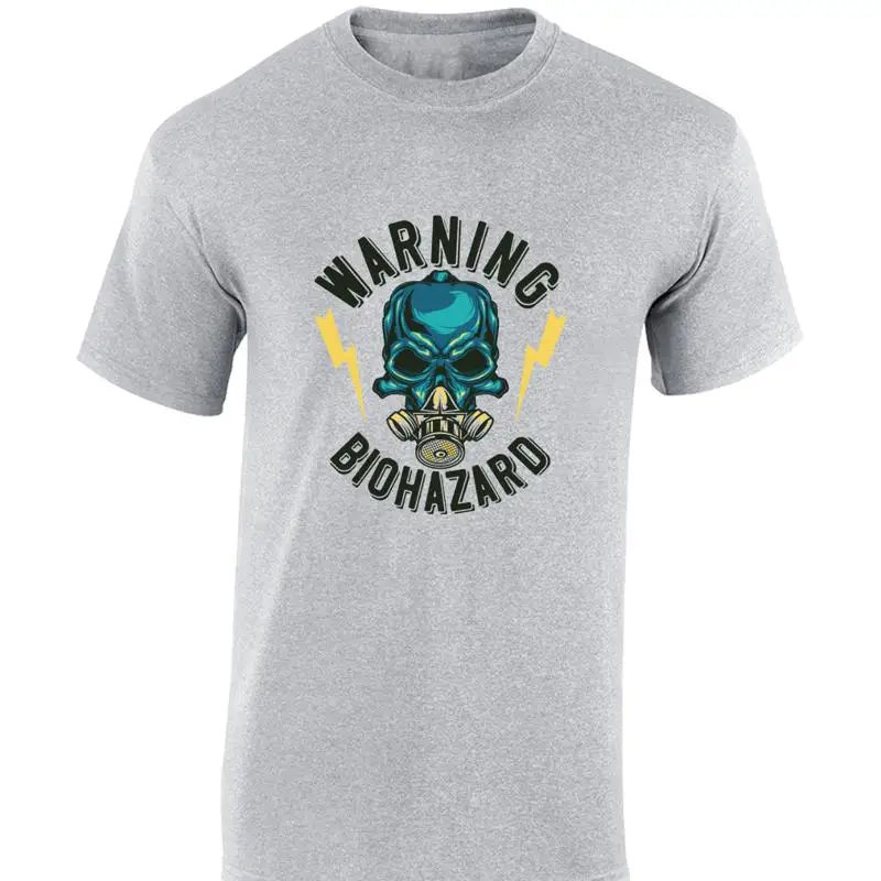 МУЖСКАЯ ФУТБОЛКА WARNING BIOHAZARD COOL NUCLEAR BOMB DESIGN COOL ARMY GAMER TOP
