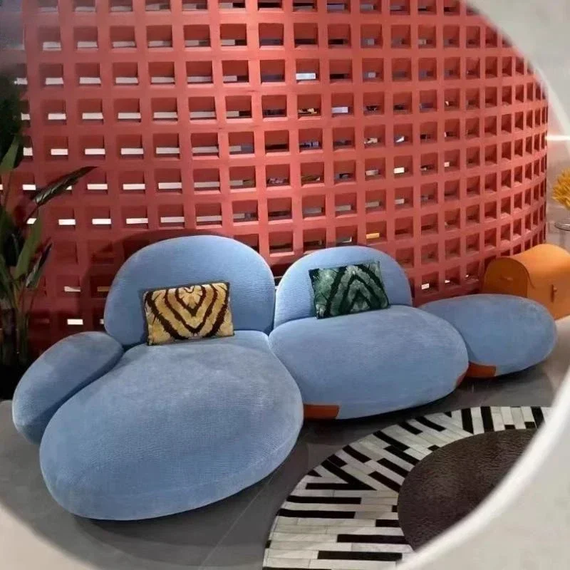 Modern cream style sofa, personalized curved Internet celebrity cloud sofa