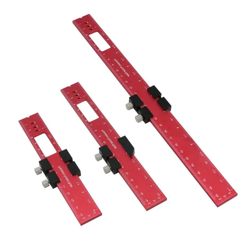 AB13-Woodworking Ruler Slide Stop Marking Ruler Wood Working Scribing Rulers 11.8, 7.8, 6.29 Inch