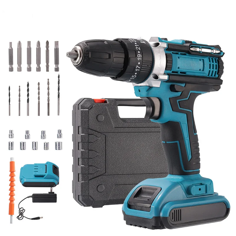

21V Cordless Drill Set Power Drill Cordless with 2000mAh Battery Electric Drill Screwdriver 2 Speed Power Drills Driver for DIY