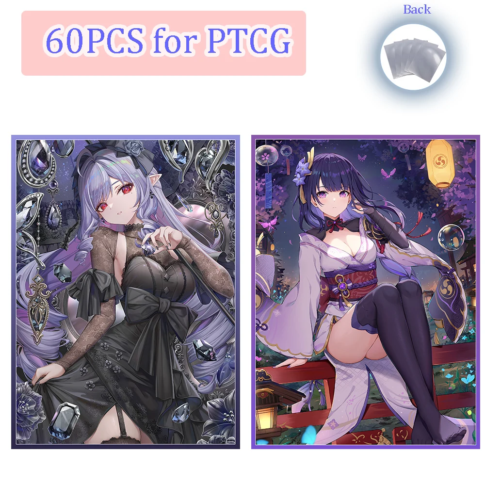 

67x92mm Anime Card Sleeves Protector for PTCG/ Game Cards/ Trading Card, 60PCS Cute Girl Sleeves Board Game Protector