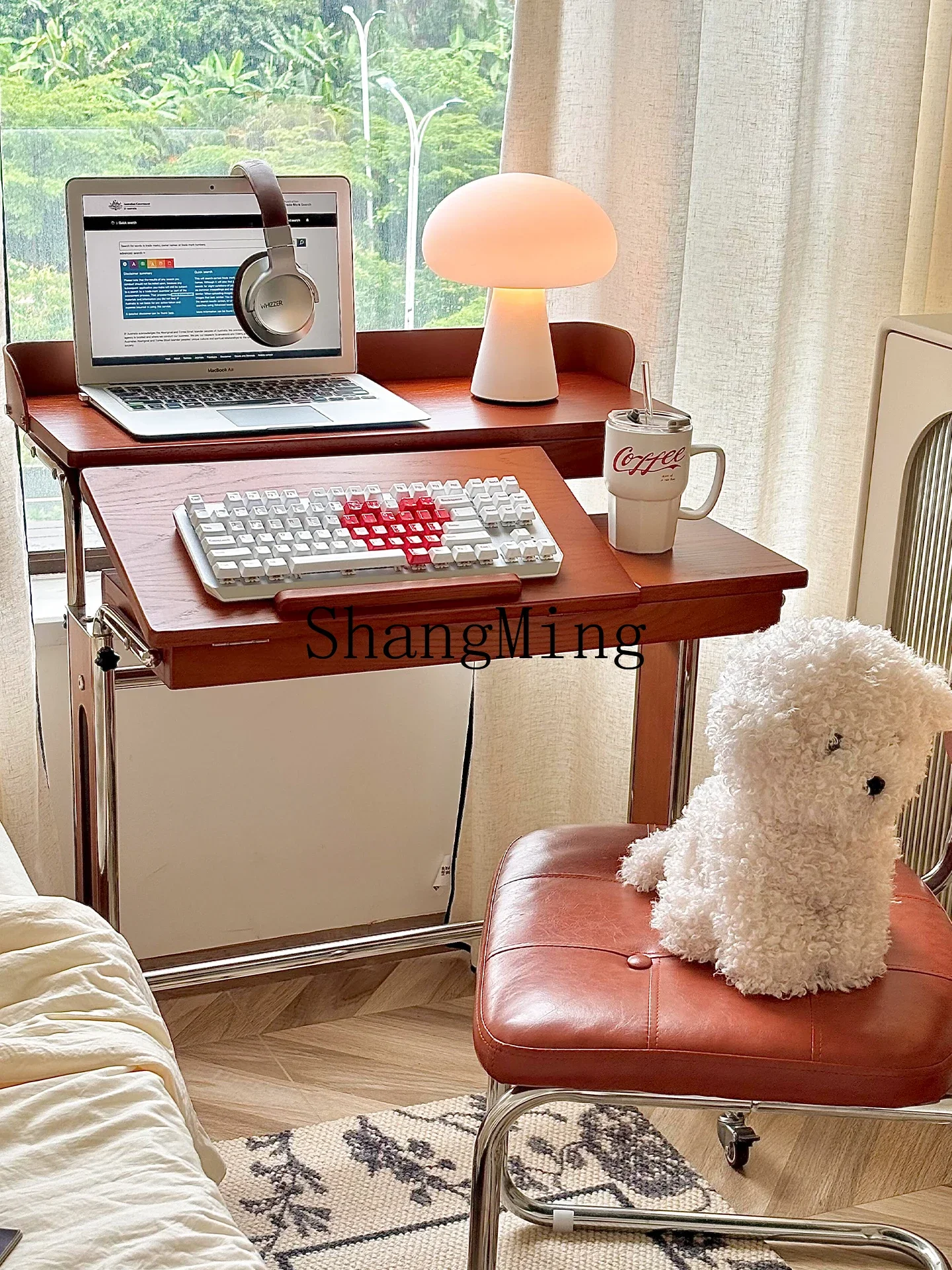 ZYY Home Elevatível Computador Escritório Móveis de madeira maciça Bay Window Cabeceira Banco de trabalho móvel