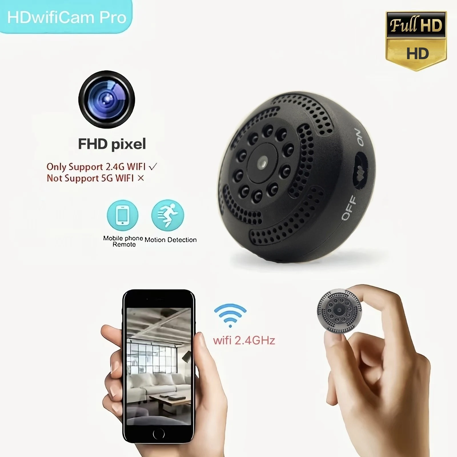 WiFi Mini Camera Wireless Video Recorder Voice Recorder Security Monitoring Camera Smart Home For Infants And Pets