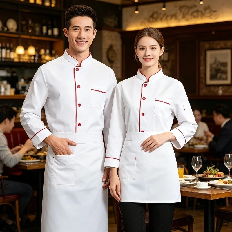 Uisex Chef Workwear, Hot Pot Kitchen Special Workwear, Kindergarten Primary School Restaurant, Cafeteria Kitchen Workwear