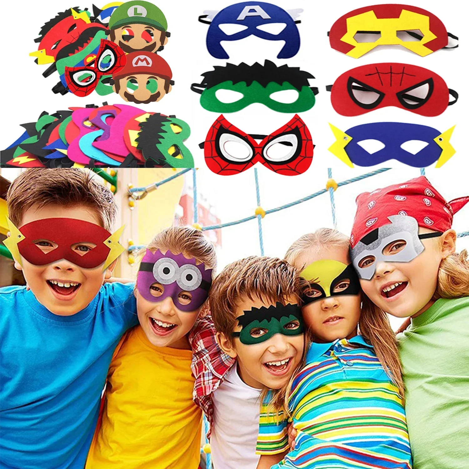 Pokemon Set Halloween Mario Superhero Sonic Masks Christmas Birthday Party Dress Up Cosplay For Kids Children Favor Mystery Gift