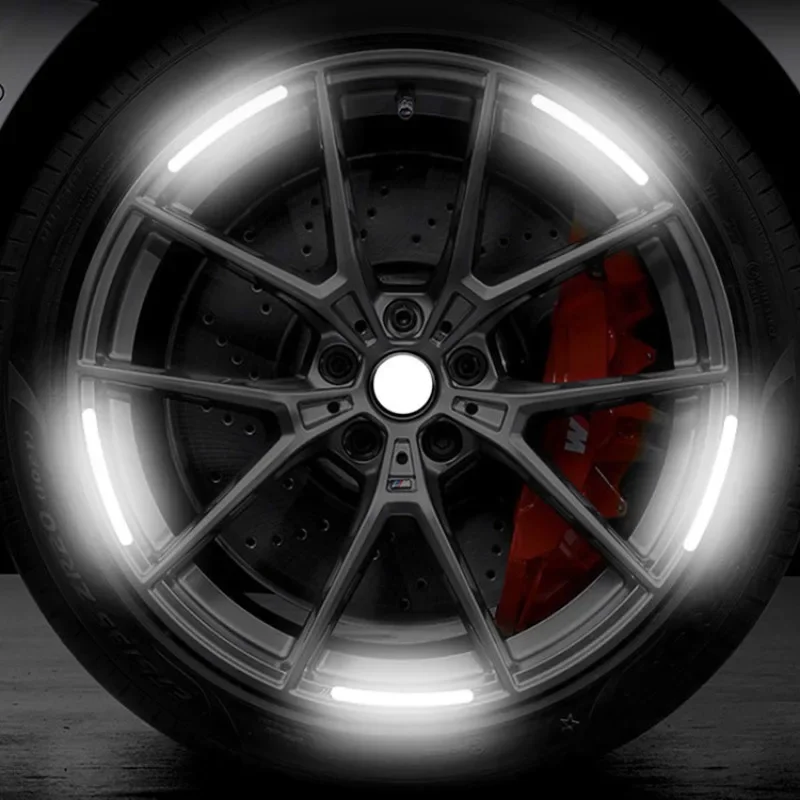 20pcs Universal Night Car Reflective Stickers Auto Moto Decor Car Motorcycle Wheel Reflective Strips Colorful Hub Stickers