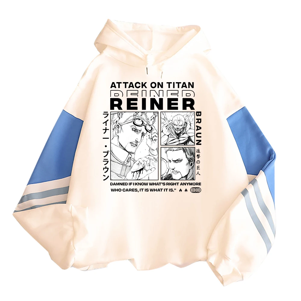 Atak Anime na Titan Reiner Braun z nadrukiem męskie bluzy damskie mozaika w dużym rozmiarze bluzy Manga Streetwear sweter Unisex