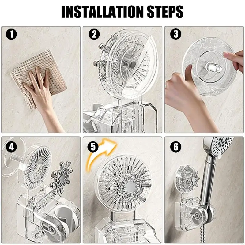 

easy installs Shower Holder with Suction Cup Shower Head Rack for Handheld Shower C7AC