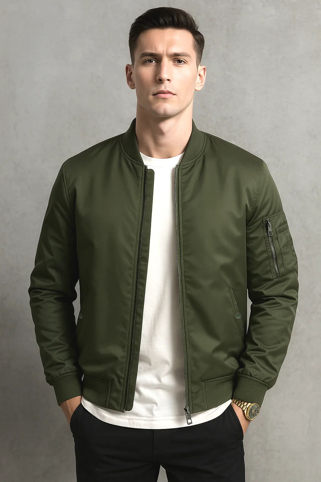 

Men's Bomber Jacket Slim Fit Long Sleeve Windbreaker Zipper Baseball Outwear Thin Male Windbreaker Clothing