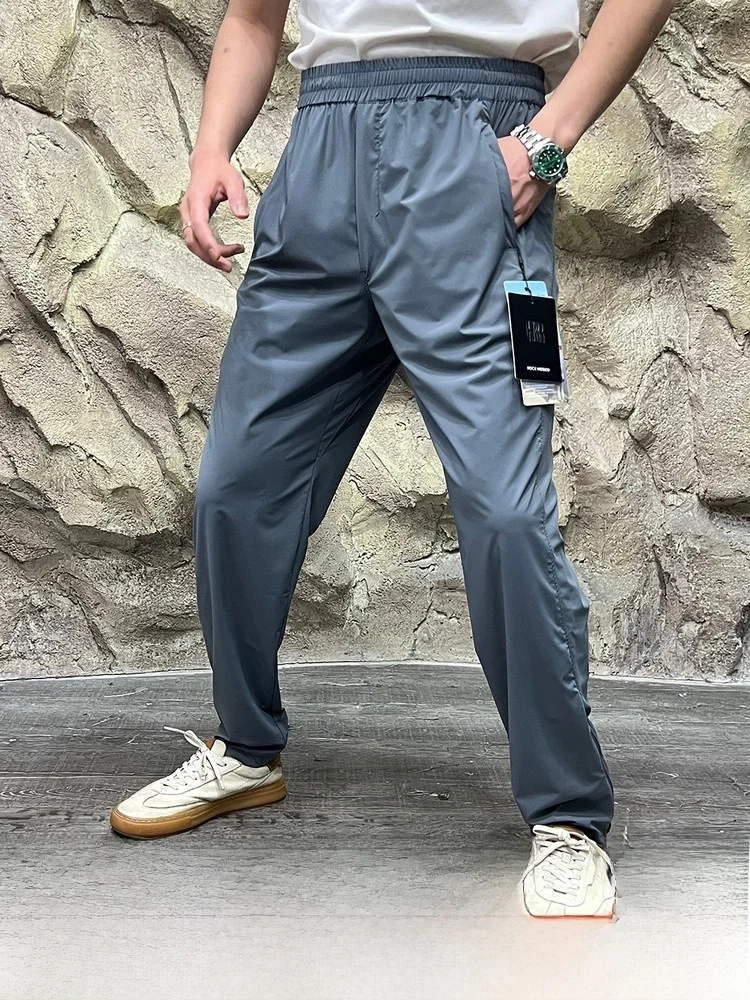

Lightweight Ice Silk 3D Water Cloud Casual Pants Men's Outdoor Summer Qui Dry Elastic Straight Leg Pants Youth Spring Summer