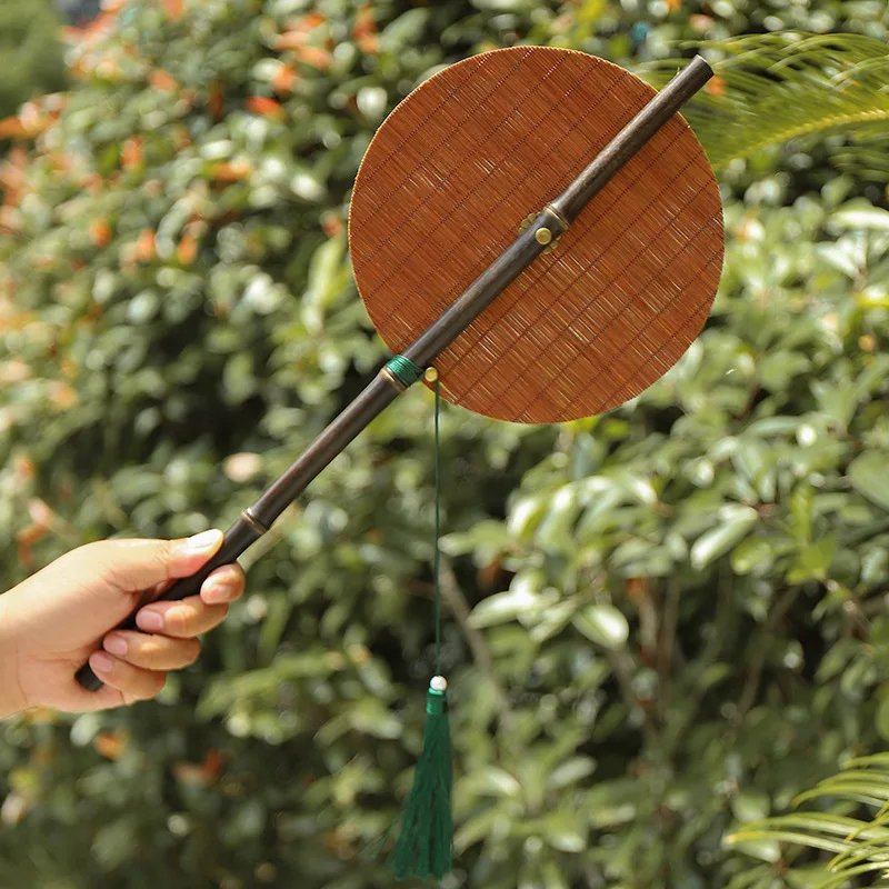 Rotatable Fold‑able Purple‑bamboo Hand Fan, Portable Classical Accessory for Hanfu Matching