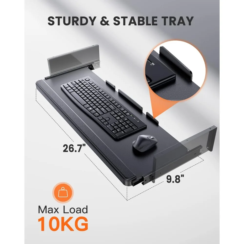 Escritorio de pie eléctrico con bandeja para teclado, escritorio de altura ajustable para sentarse, estación de trabajo para computadora de oficina en casa, negro