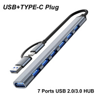 7 Port USB 3.0/2.0 Hub USB Hub High Speed type-c Splitter 5Gbps For PC Computer Accessories Multiport HUB 4 USB 3.0 2.0 Ports